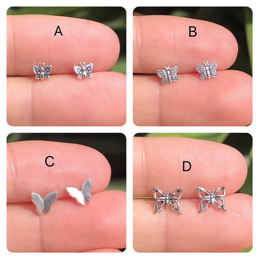 925 sterling silver butterfly stud earrings, butterfly studs, silver butterfly, butterfly lover gift, animal earrings, insect, bee, lgbt
