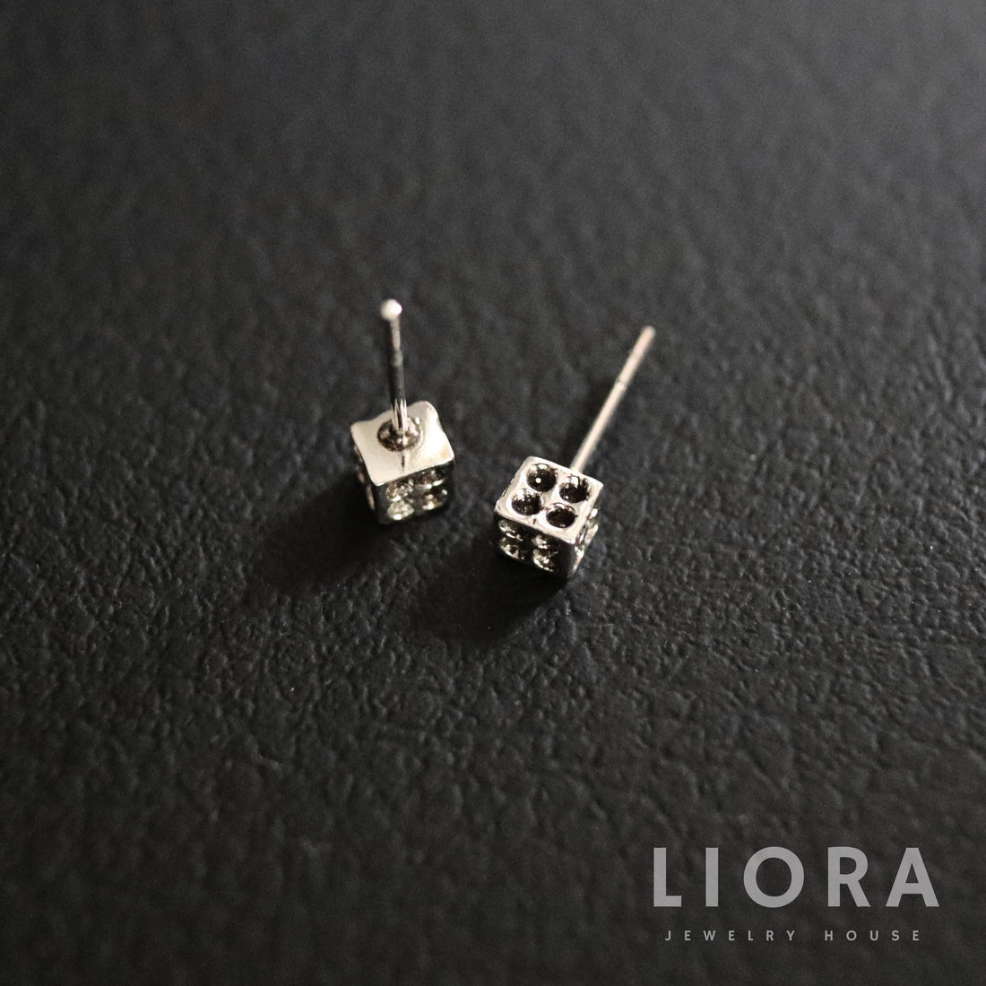 925 Sterling Silver 4mm Cube Stud Earrings, Dice Earrings, Dice Studs, Lucky Dice Earrings, Gift for Her Him, Unisex Earrings, Men studs