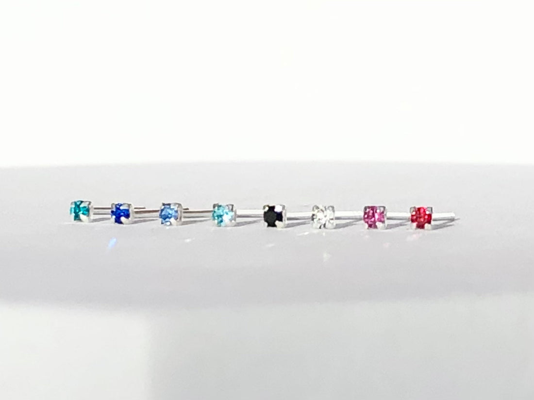925 Sterling silver tiny cz dot stud earrings, cz ball stud earrings, tiny dot earrings, birth stone earrings, tiny ear pin, cz ear studs