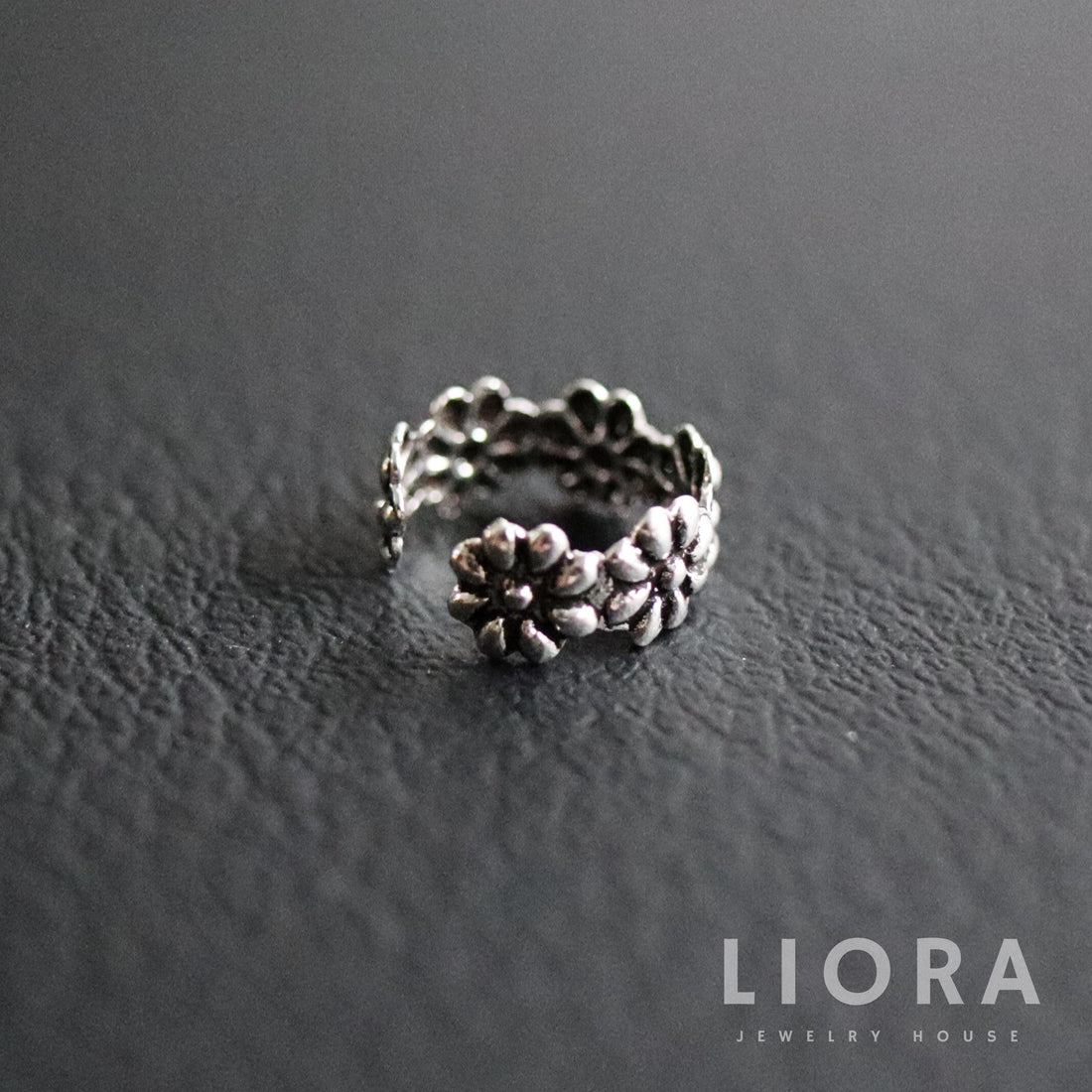 925 Silver Flower Ear Cuff, No Piercing Earring, Adjustable No Piercing Cartilage Clip On, flower Cuffs Earrings, Flower Ear Wrap