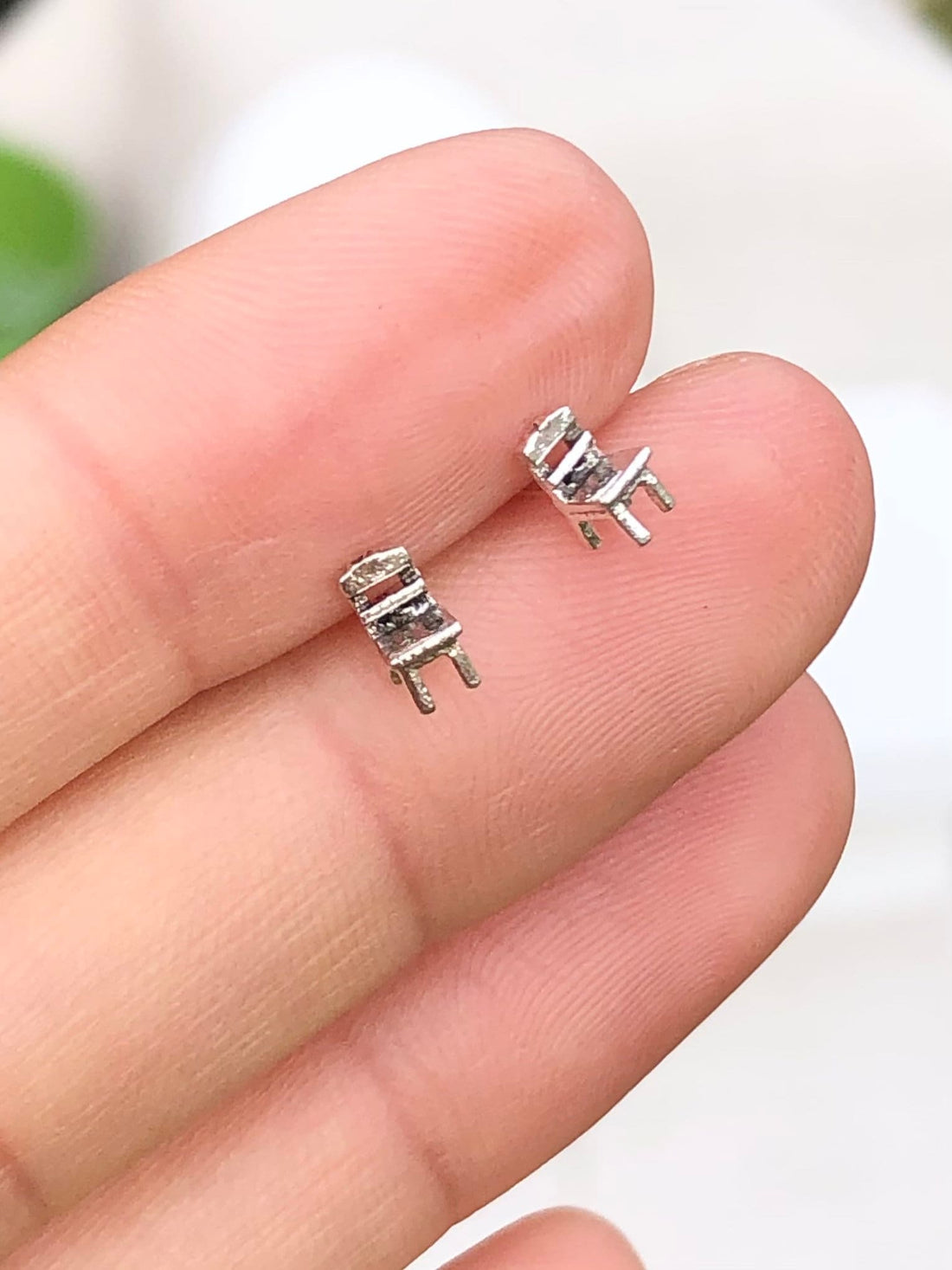 925 Sterling silver chair stud earrings, Tiny Chair earrings, chair studs, chair earrings, silver chair earrings, birthday gift, gift, chair