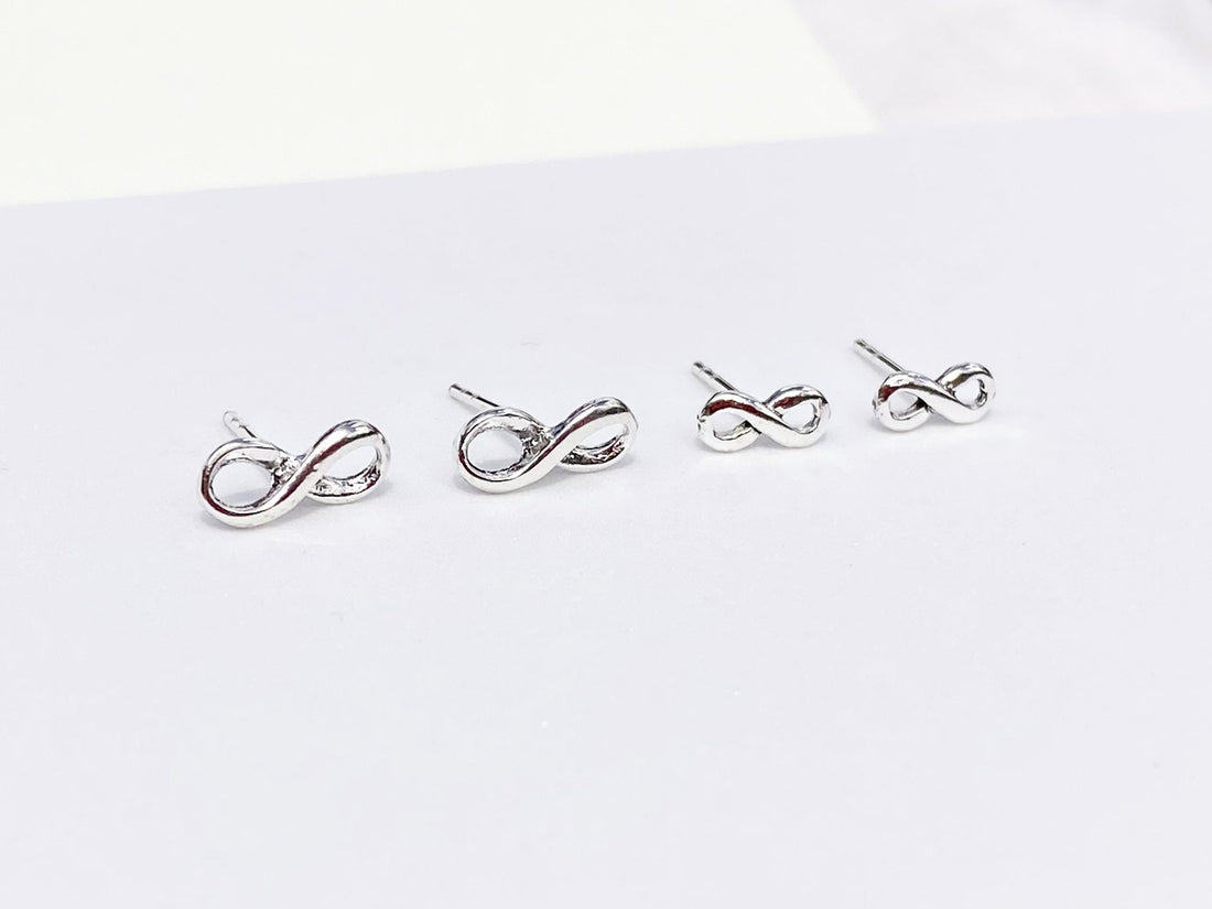 925 Sterling silver infinity stud earrings, infinity earrings, infinity studs, infinity symbol earrings, infinity gift, infinity lover gift