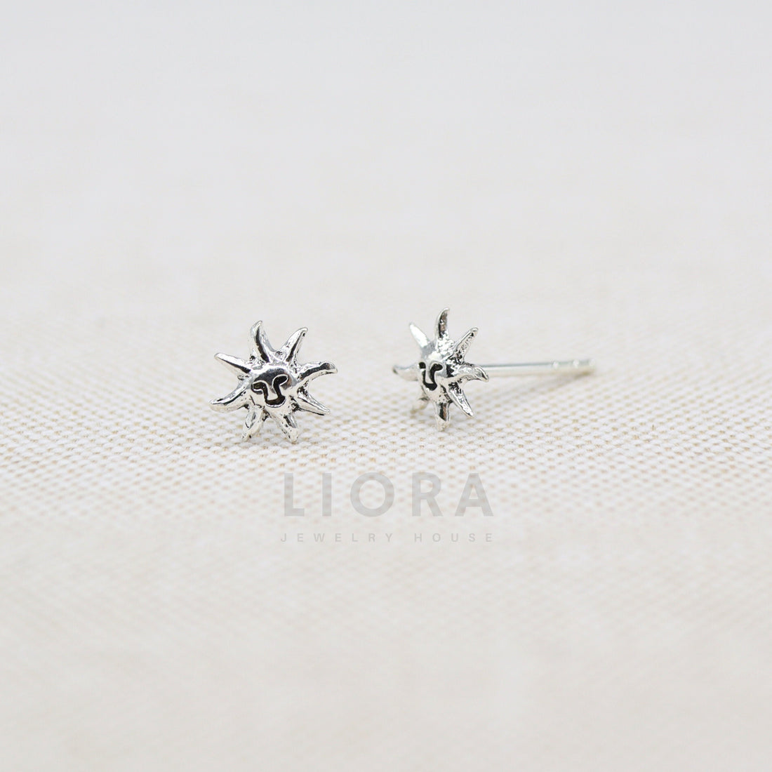 925 sterling Silver Sun Stud Earrings, Sun Earrings, Sun Studs, Smile Sun Earrings, Sun Jewellery, Kid Earrings