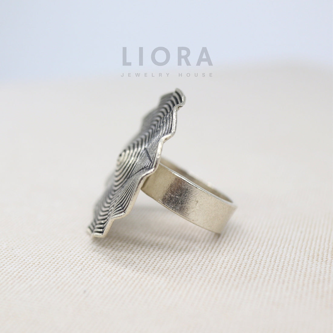 Handcraft Pure Silver Large Disc Ring, Star Ring, Round Star Ring, Circle Ring, Oversize Ring, Adjustable Ring, Geometric Ring, Disc