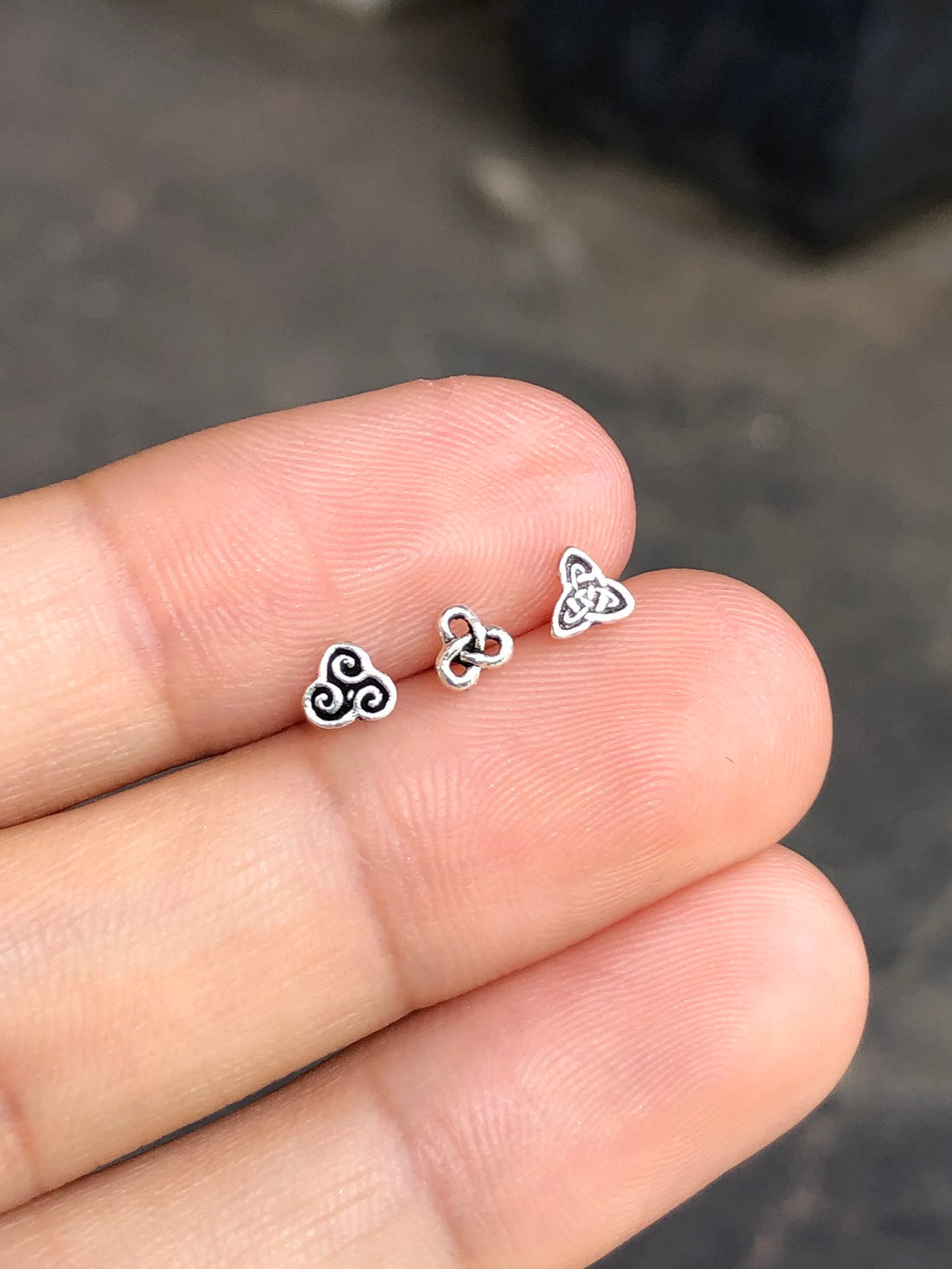 925 Sterling silver tiny celtic knot stud earrings, Triskelion, Trinity, Celtic Knot, trinity knot, triquetra, Celtic knot earrings, knot