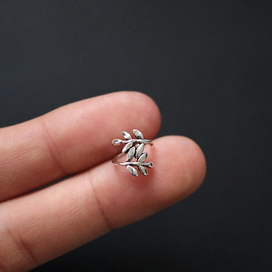925 Sterling Silver Leaf Ear Cuffs, Olive Ear Cuffs, Small Leaf Ear Cuffs, Leaf Wrap Earrings, Olive Earrings, Minimal Earrings