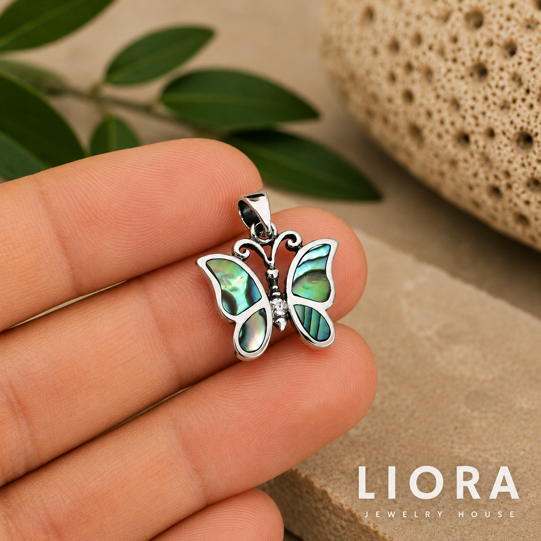 Abalone Butterfly Pendant