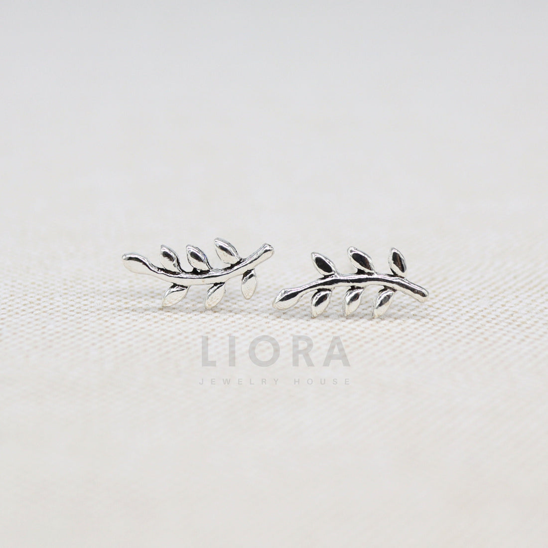925 Sterling Silver Olive Branch Stud Earrings, Olive Leaf Earrings, Olive Earrings, Leaf Earrings, Olive Gift