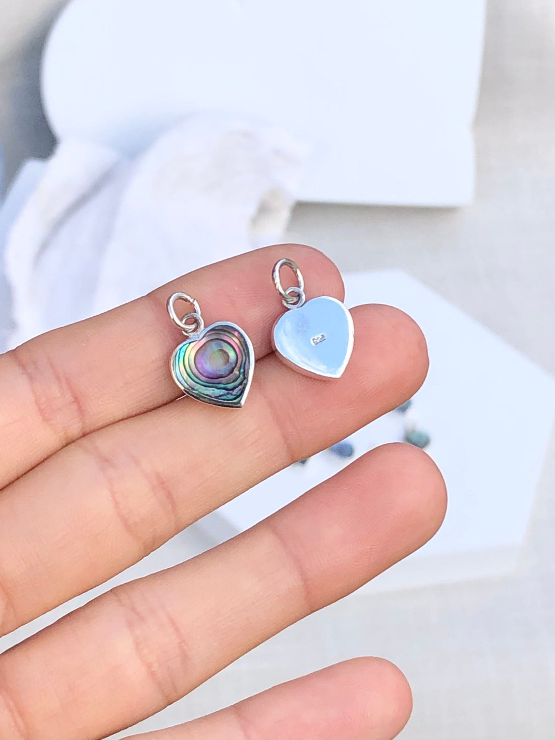 Abalone Shell Heart Pendant, Sterling Silver shell Pendant, Shell Pendant, heart shell, Heart Pendant, abalone heart pendant, shell charm