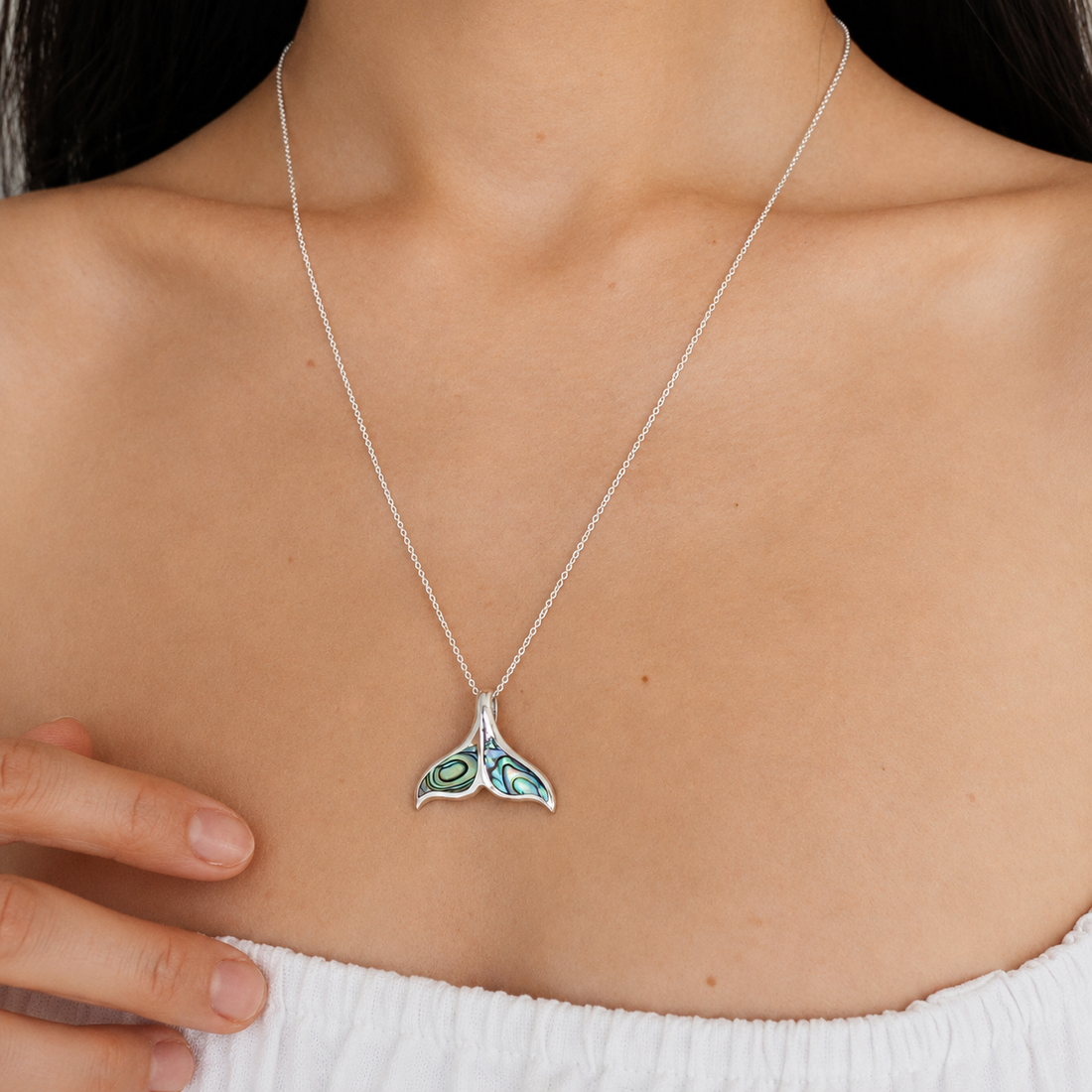 Abalone Whale Tail Pendant