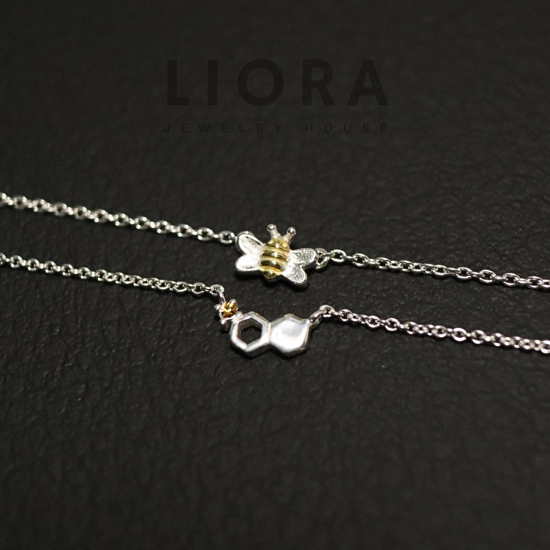 925 Sterling Silver Tiny Bee Necklace, Bee Choker Necklace, Honeycomb Necklace, Small Bee Honeycomb Necklace, Bee honeycomb lover gift