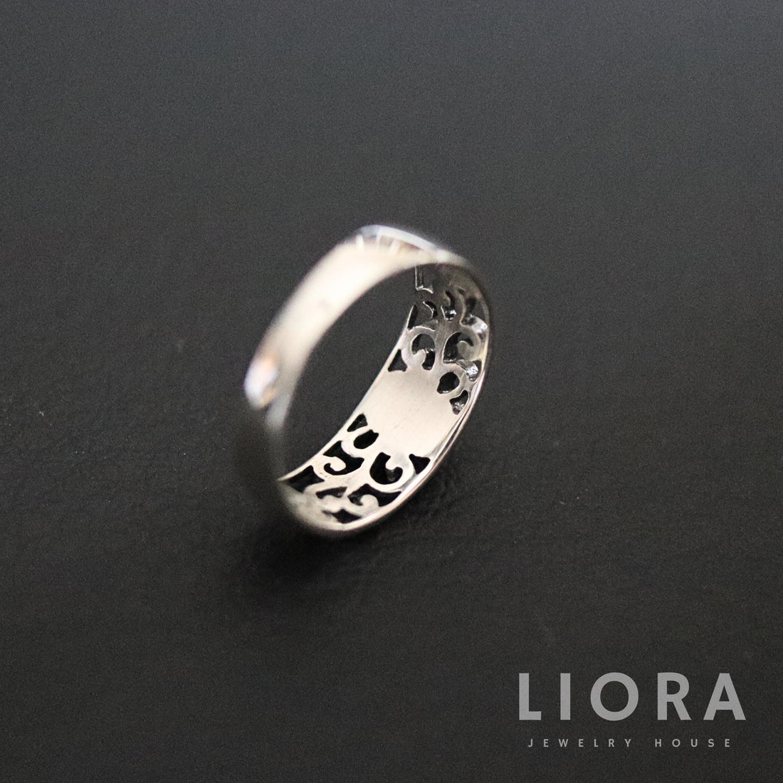 925 Sterling Silver Floral Filigree Ring, Vintage Flower Band, Boho Sterling Silver Ring, Gift for Her