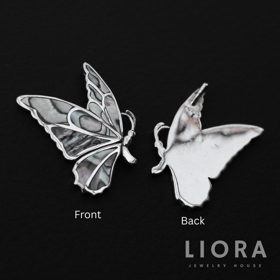 925 Sterling Silver Abalone Butterfly Pendant Necklace, Butterfly Necklace, Butterfly Pendant Charm, Butterfly shell MOP Butterfly Gift