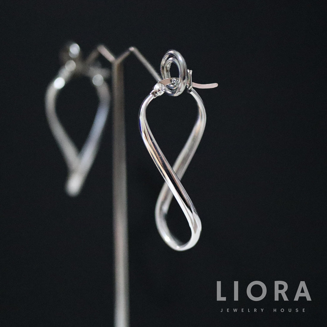 925 Sterling Silver Infinity Hoop Earrings, Twisted Hoop Earrings, Wave Hoop Earrings, Minimalist Hoops, Infinity Earrings, Silver Hoops