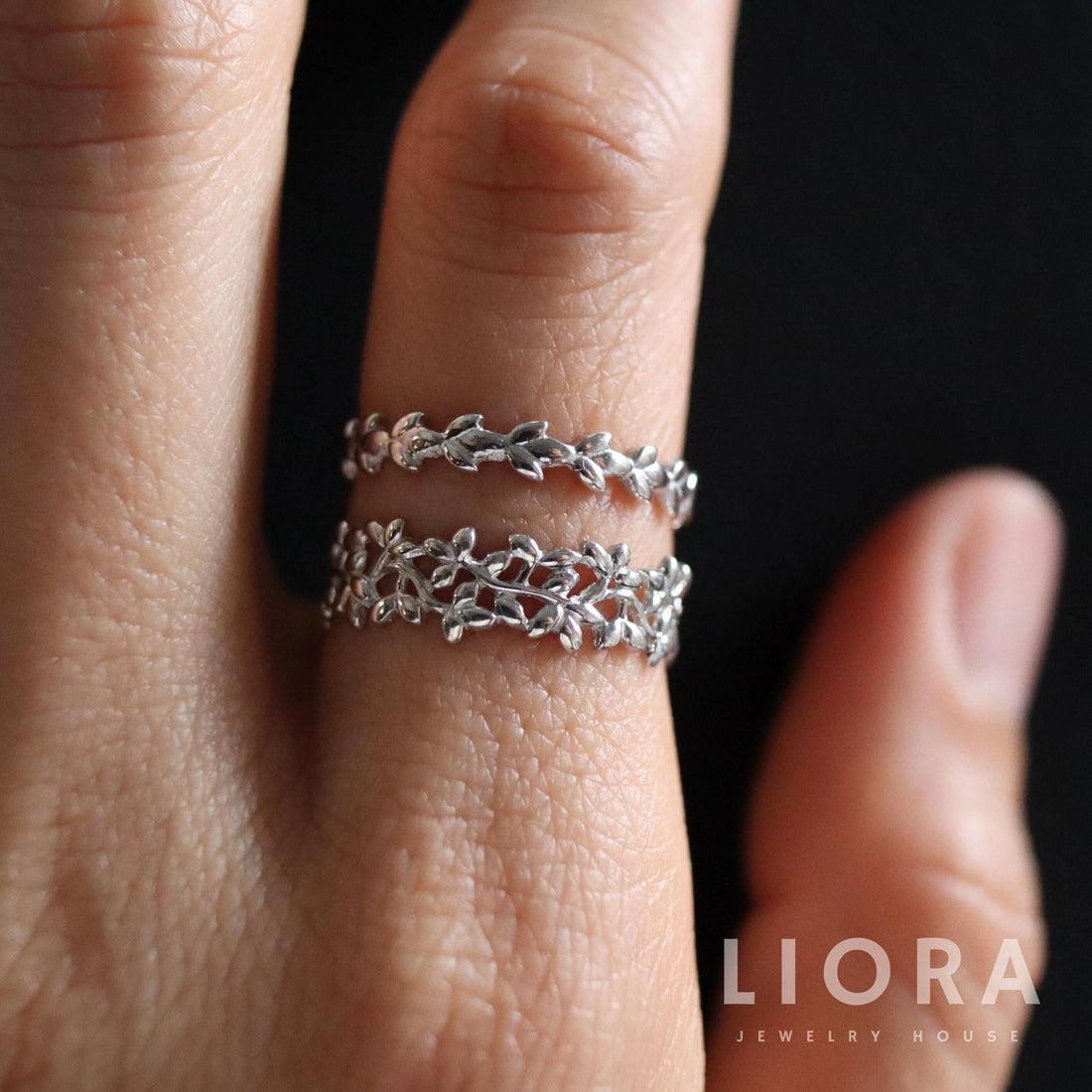 Delicate Floral Vine Sterling Silver Rings, Flower ring, Vine Ring, Leaf ring, Stackable Ring, Boho Ring, floral ring, botanical ring