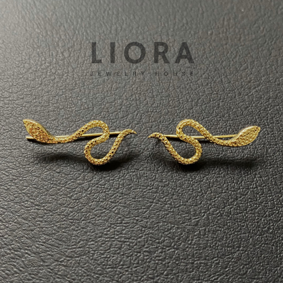 18K Gold Snake Ear Climbers, Snake Earrings, Snake Climbers, Ear Climbers, Snake Gift, Snake Jewelry, Baby Snake Ear Climbers