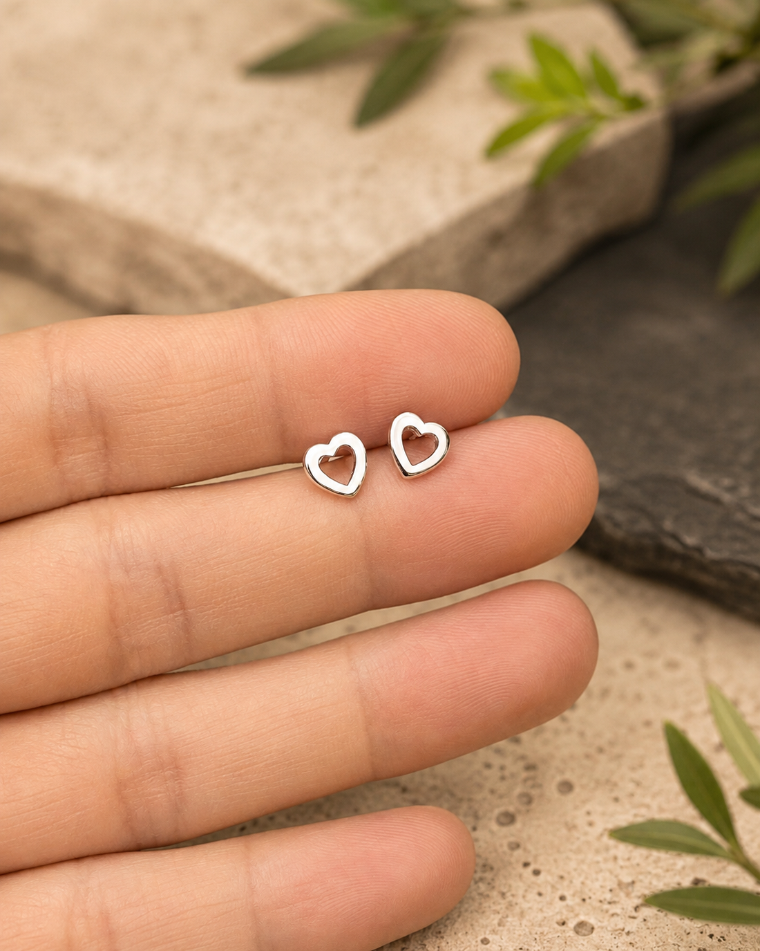 Hollow Heart Stud Earrings
