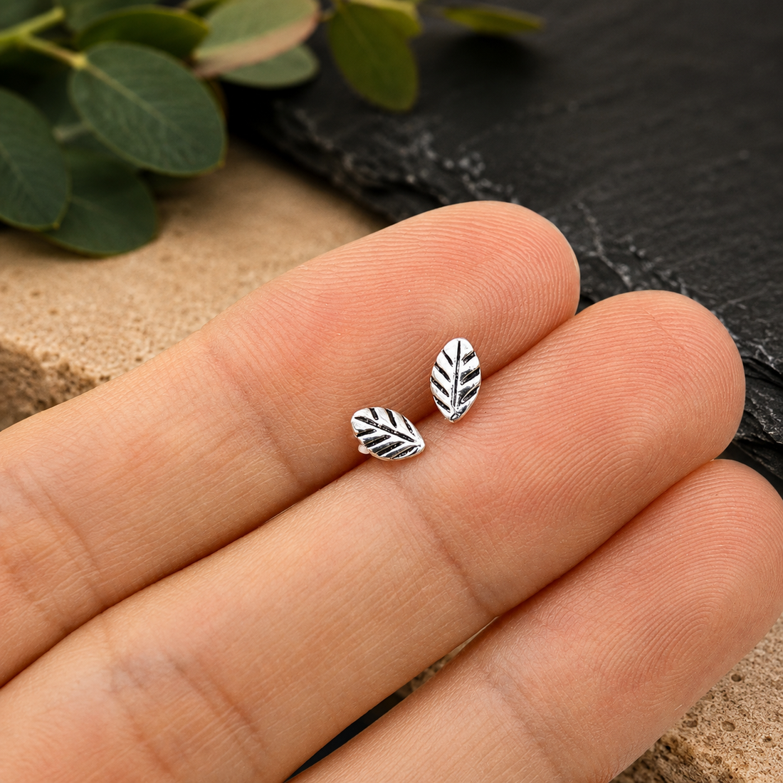 Small Leaf Stud Earrings