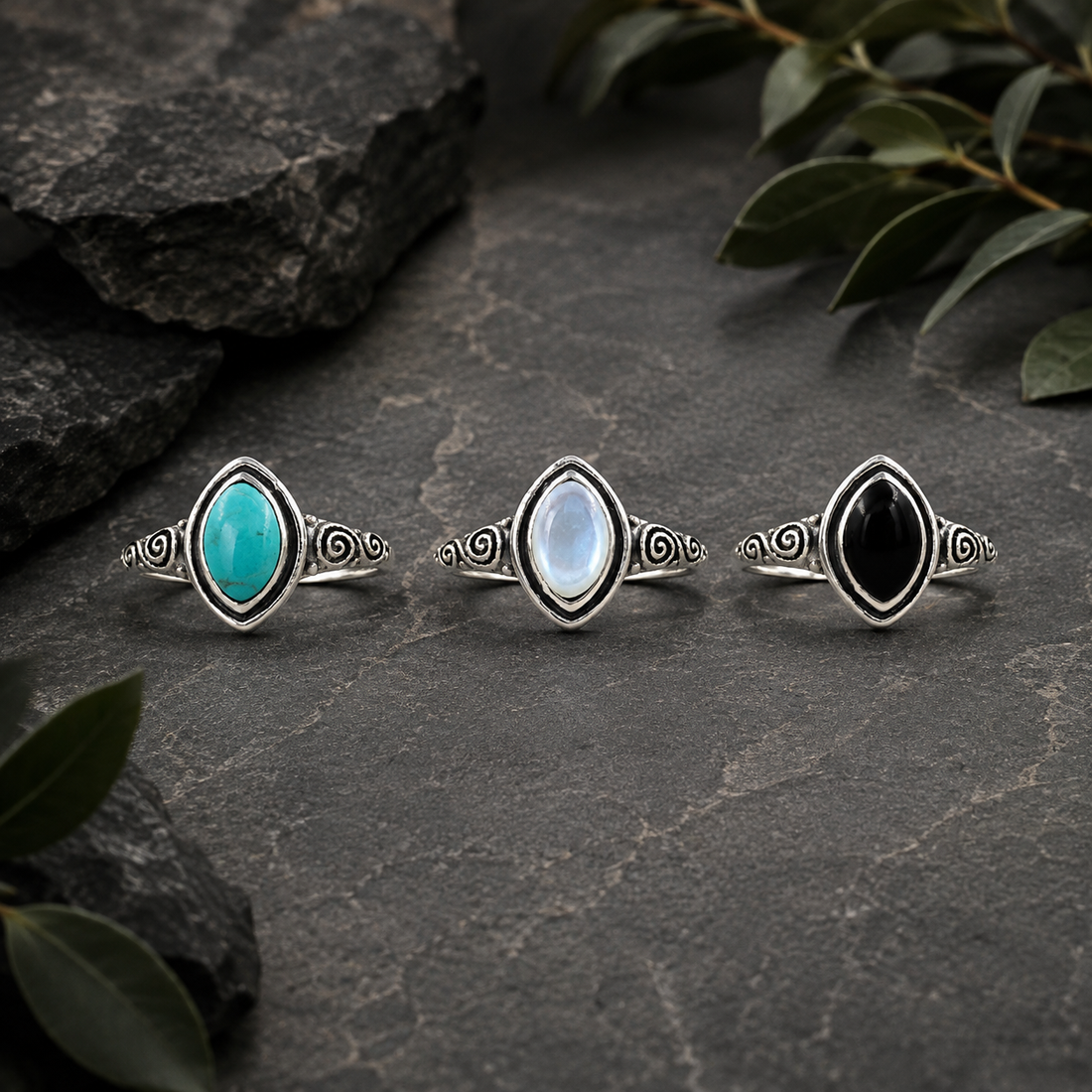 Boho Oval Mother of Pearl Statement Ring