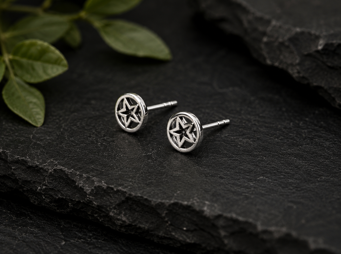 Circle Star Stud Earrings