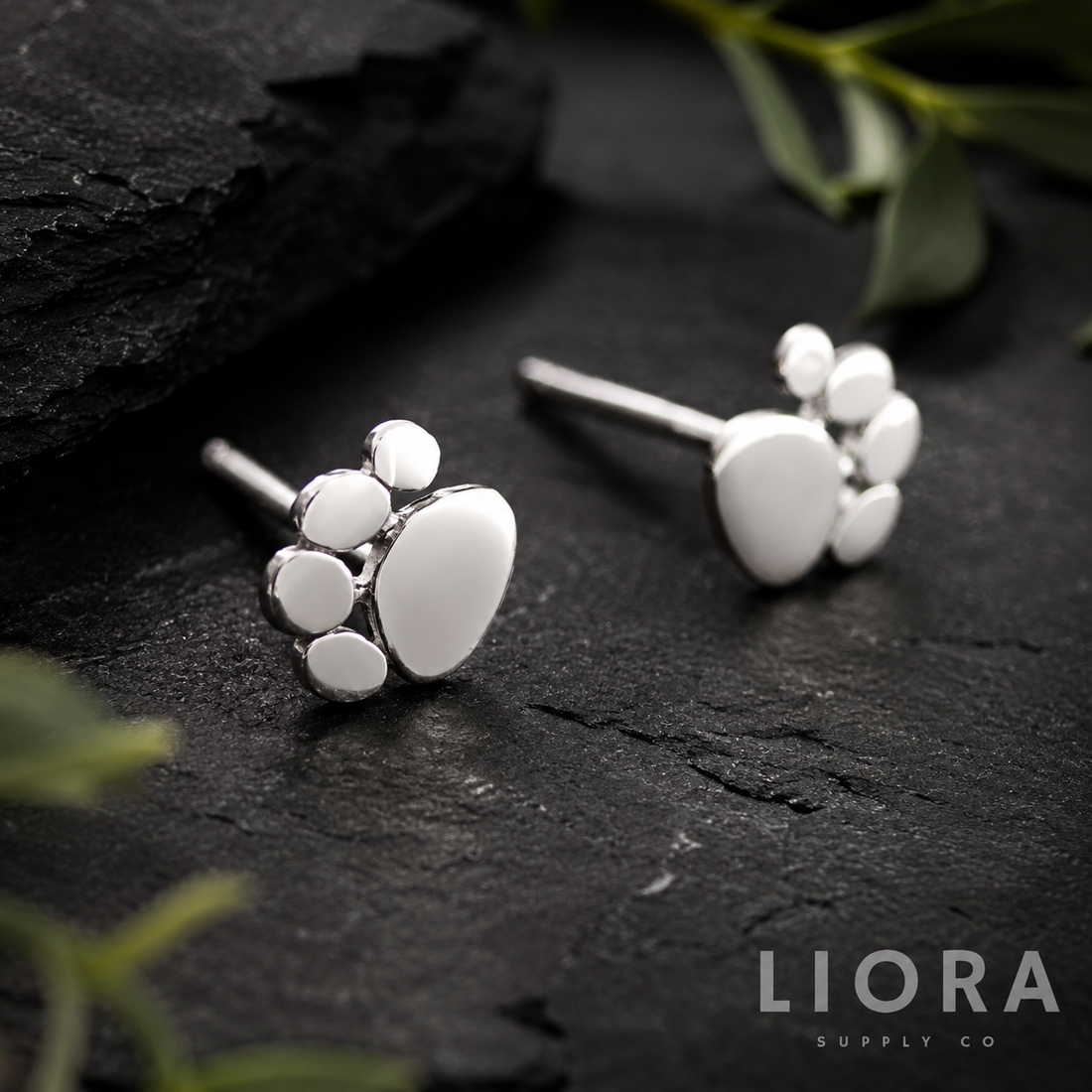 Paw Print Stud Earrings
