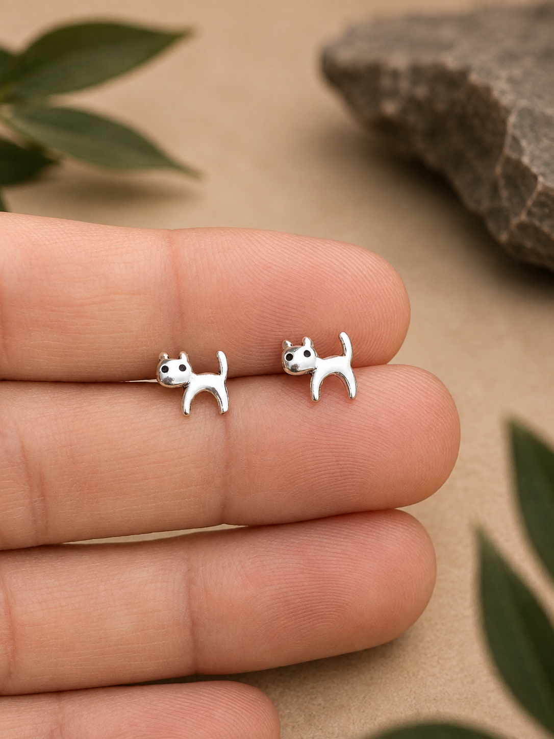 Cute Walking Cat Stud Earrings