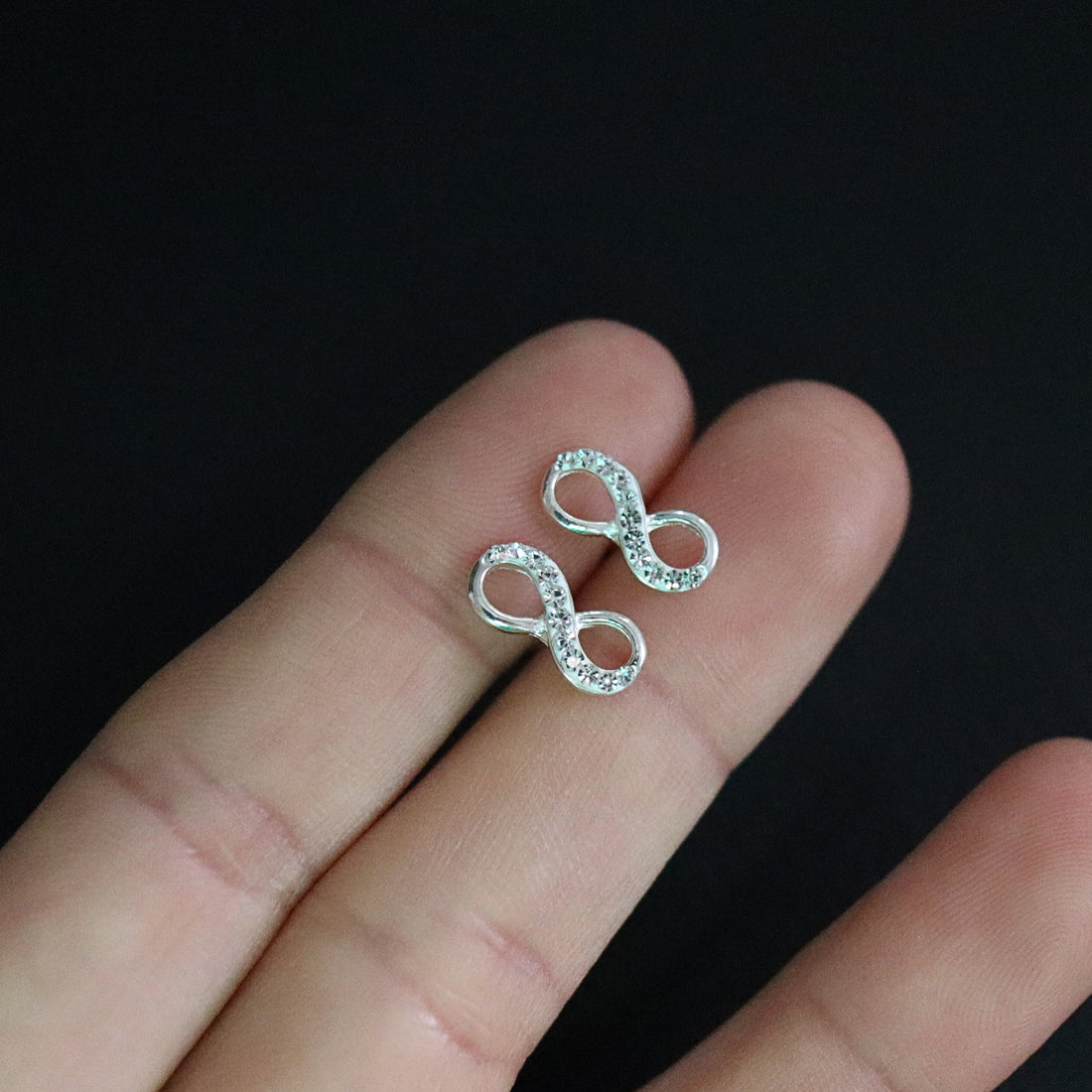 925 Sterling Silver Infinity Stud Earrings, CZ Infinity Earrings, CZ Earrings, Infinity Earrings, Gift For Her, Infinity Gift