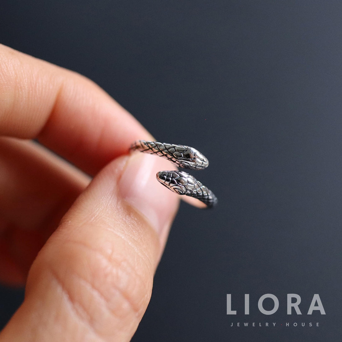 925 Sterling Silver Snake Wrap Ring, Snake Ring, Serpent ring, Stackable Ring, Boho Ring, Animal Ring, Snake Gift, two headed snake ring