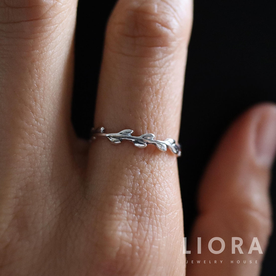 925 Sterling Silver Leaf Ring, Vine Ring, Olive Ring, Botanical Ring, Stackable Minimalist Ring, Gift for Her, Flower ring