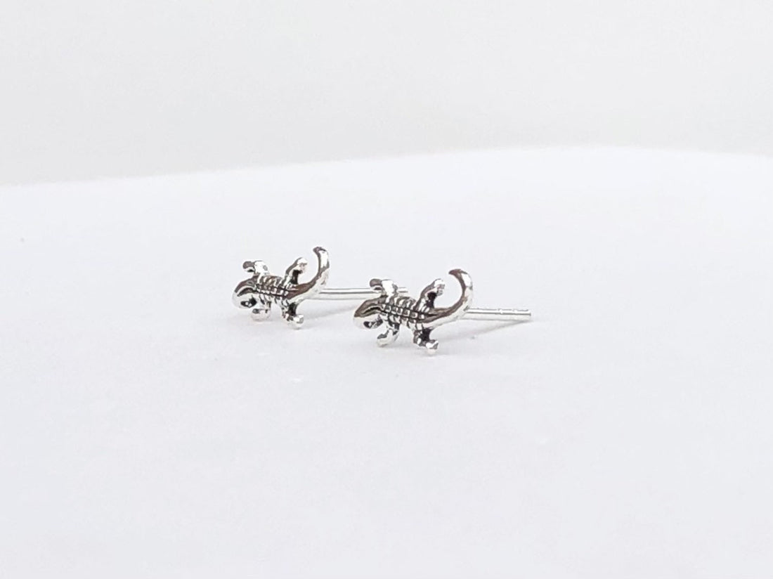 925 Sterling silver Chameleon stud earrings, Chameleon earrings, gecko earring, gecko, animal earrings, Reptiles, Lizards earring, Chameleon