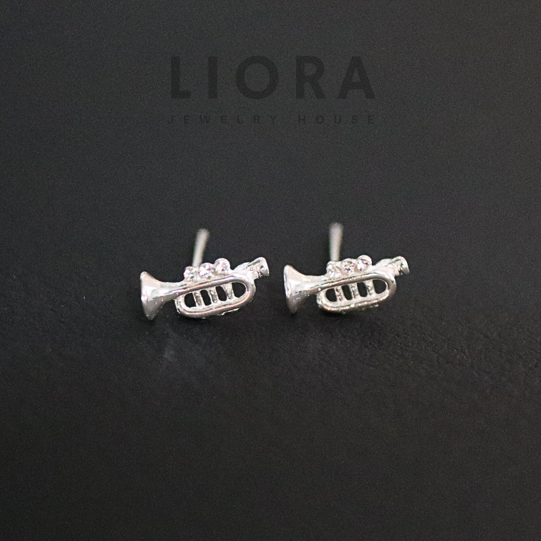925 Sterling Silver Trumpet Stud Earrings, Trumpet Earrings, Music Instrument, Trumpet Gift, Musician Gift, Gift For Him