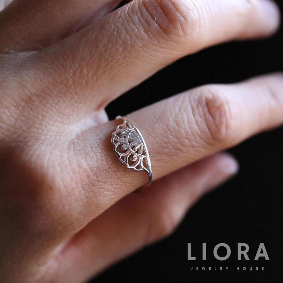 925 Sterling Silver Mandala Sun Ring, Silver Sun Ring, Boho Minimalist Filigree Band, mandala ring, Sunburst Filigree Ring, Sun Ring