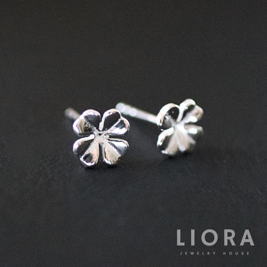 925 Sterling Silver Clover Stud Earrings, Lucky Four Leaf Earrings, Flower Stud Earring, Good Luck Gift, Silver Clover Studs, flower Earring