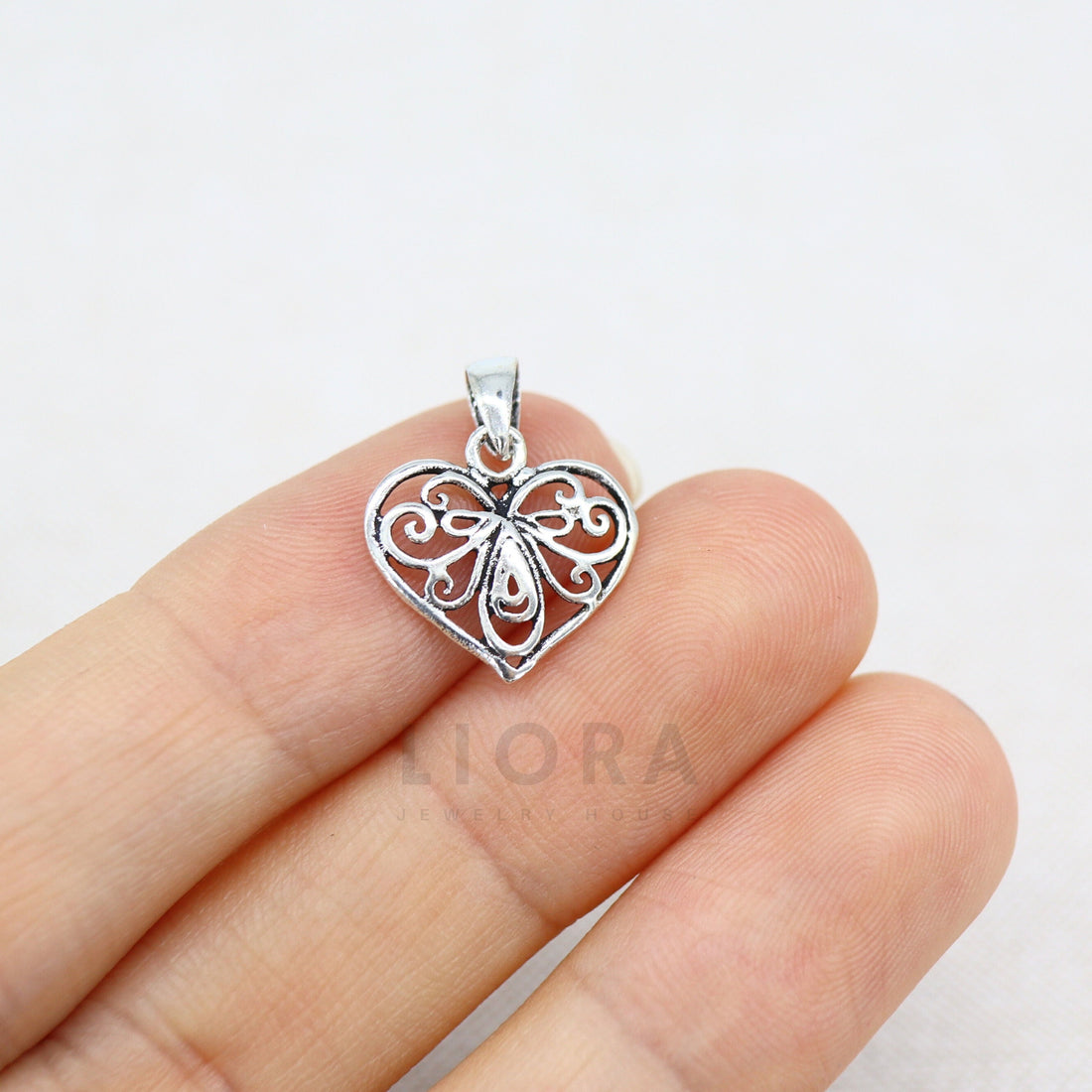 925 Sterling Silver Heart Pendant, Heart Charm, Heart Pendant, Heart Jewelry