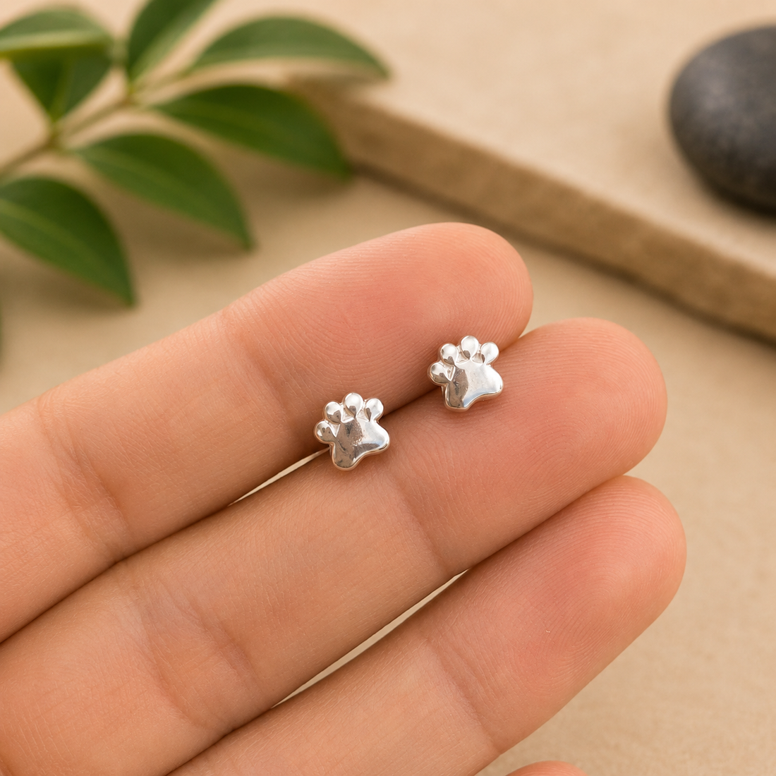 Puppy Paw Stud Earrings