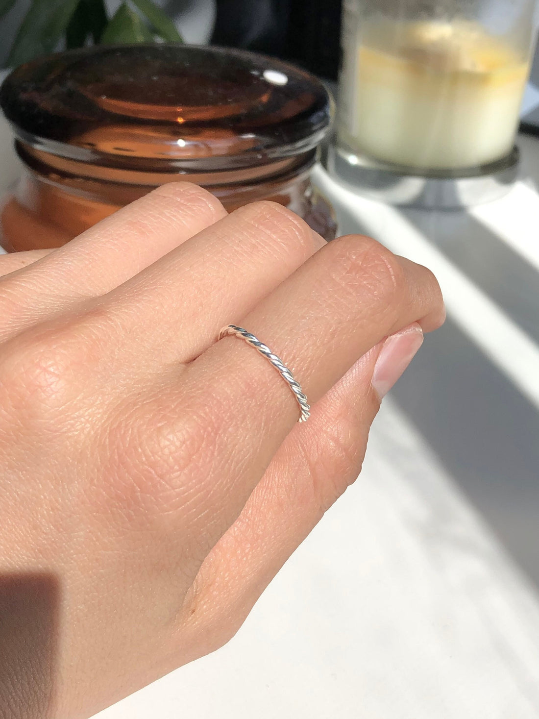 Sterling silver twist ring, twist ring, plain ring, beaded ring, stacking ring, ring set, wave ring, silver ring, band ring, gift ring