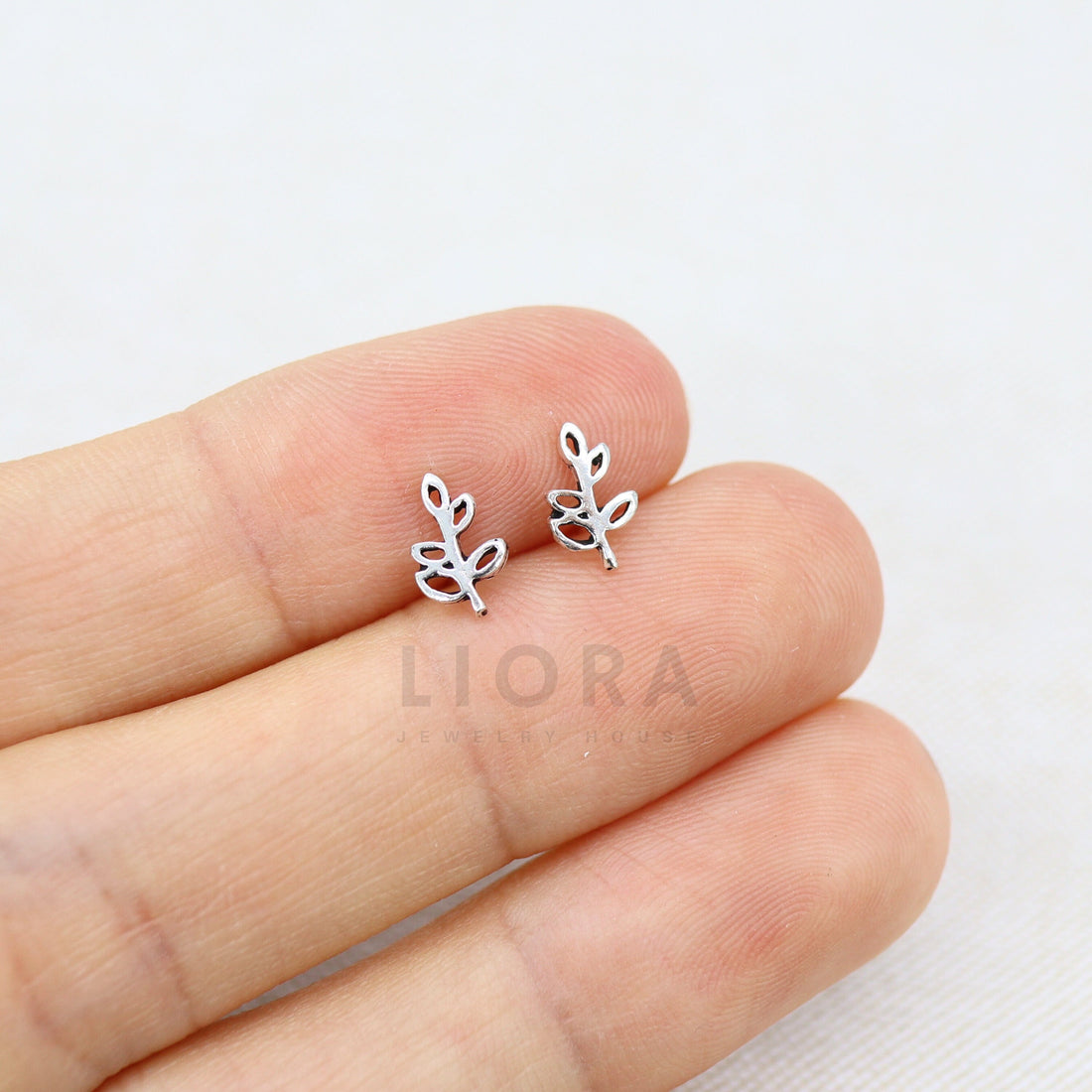 925 Sterling Silver Leaf Stud Earrings, Leaf Earrings, Leaf Jewelry, Small Leaf