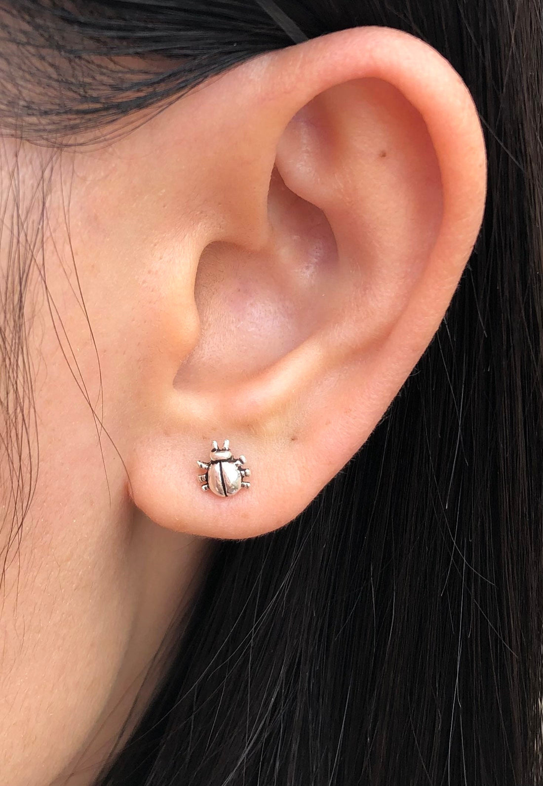 925 Sterling silver bug stud earrings, bug earrings, lady bug earrings, small bug, lady bug, bug jewelry, animal earrings, bug studs, bugs