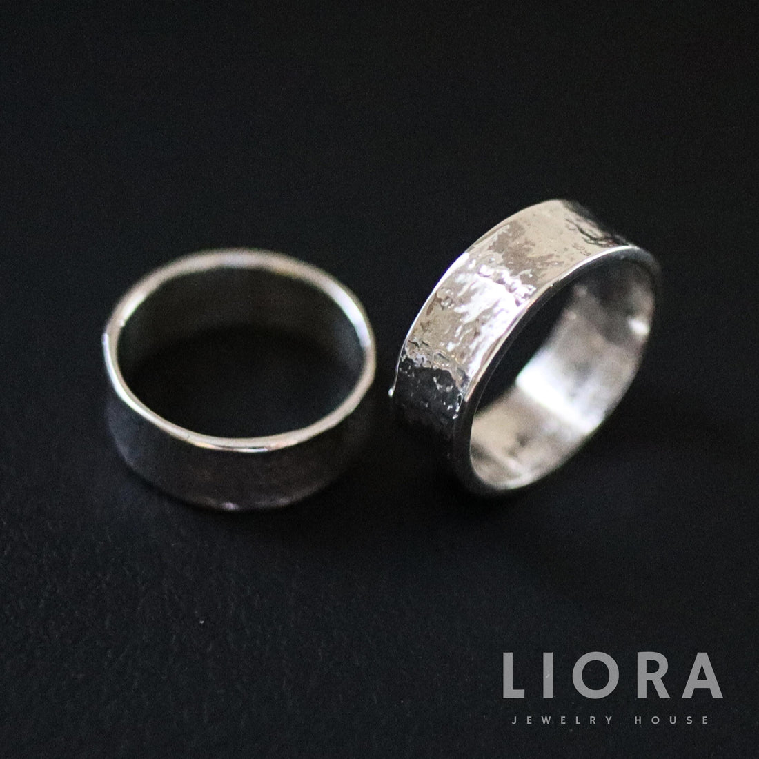 925 Sterling Silver Hammered 7mm Band Ring, Silver Band Ring, Men's Wedding Ring, Solid Band Ring, Wide Band Thumb Ring, Unisex Band Ring