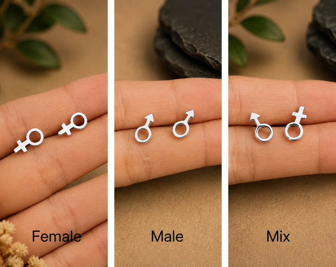 Male & Female Symbol Stud Earrings