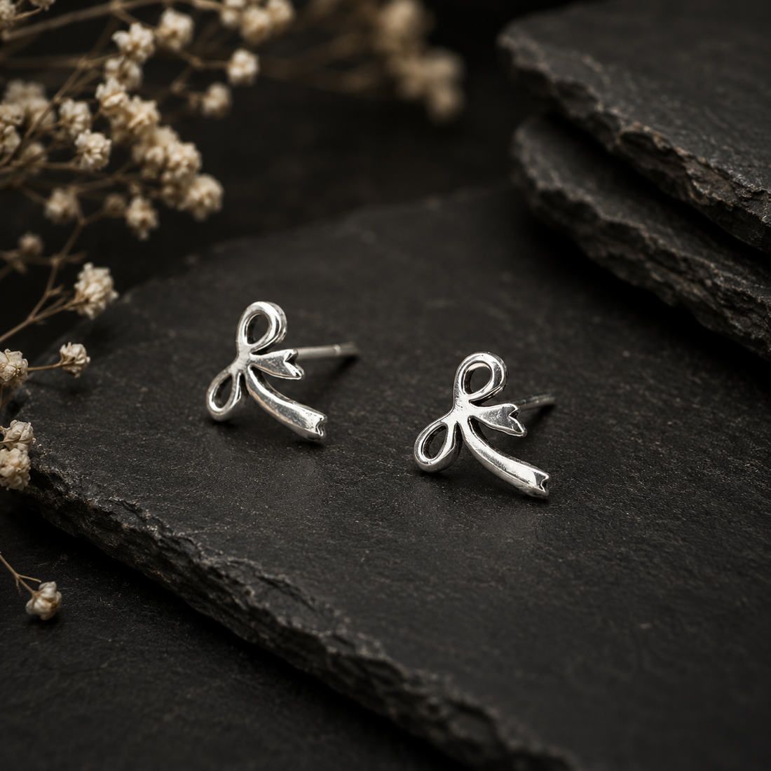 Ribbon Bow Stud Earrings – Dainty Bow Earrings