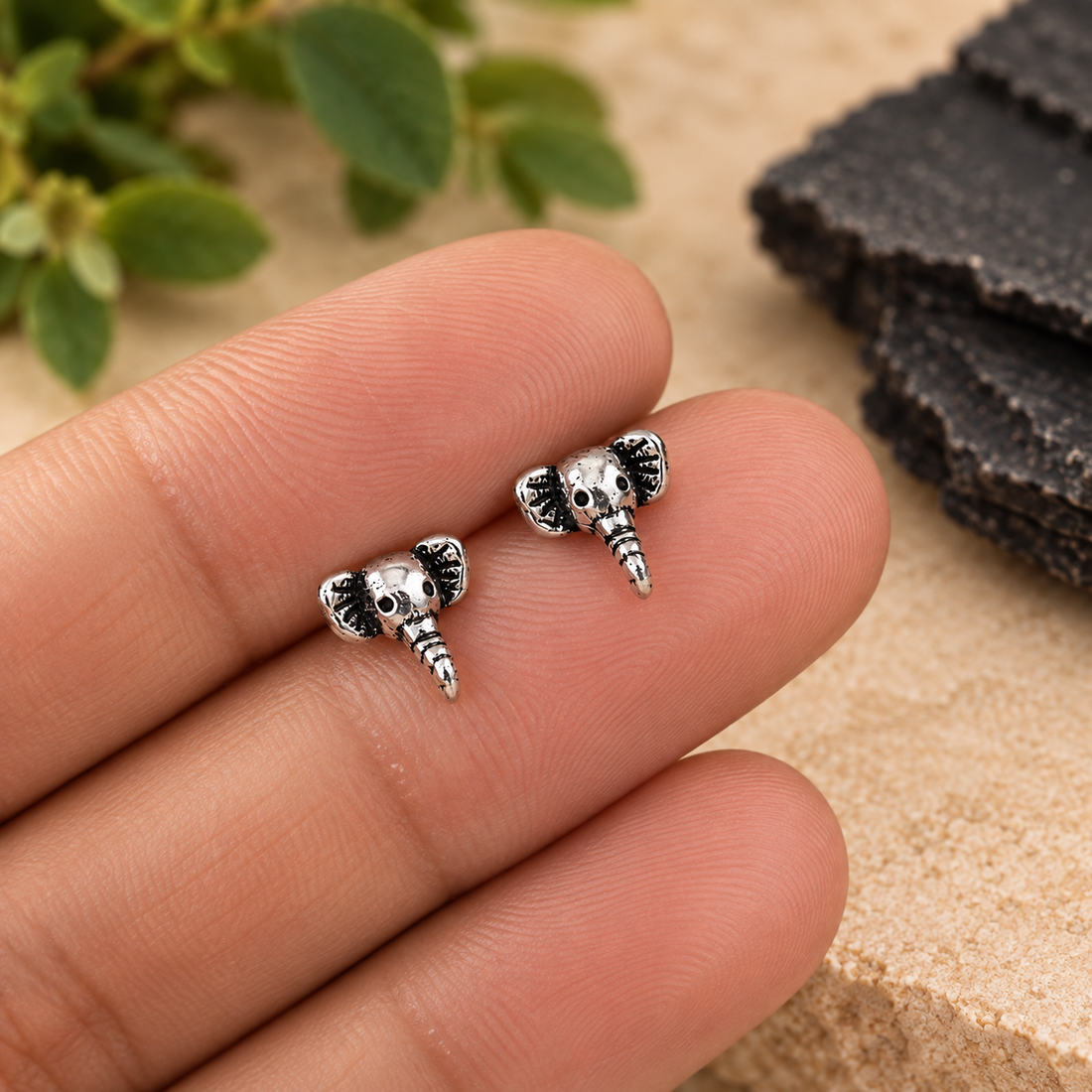 Tiny Elephant Stud Earrings