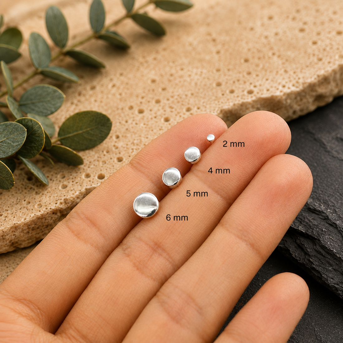 Disc Stud Earrings