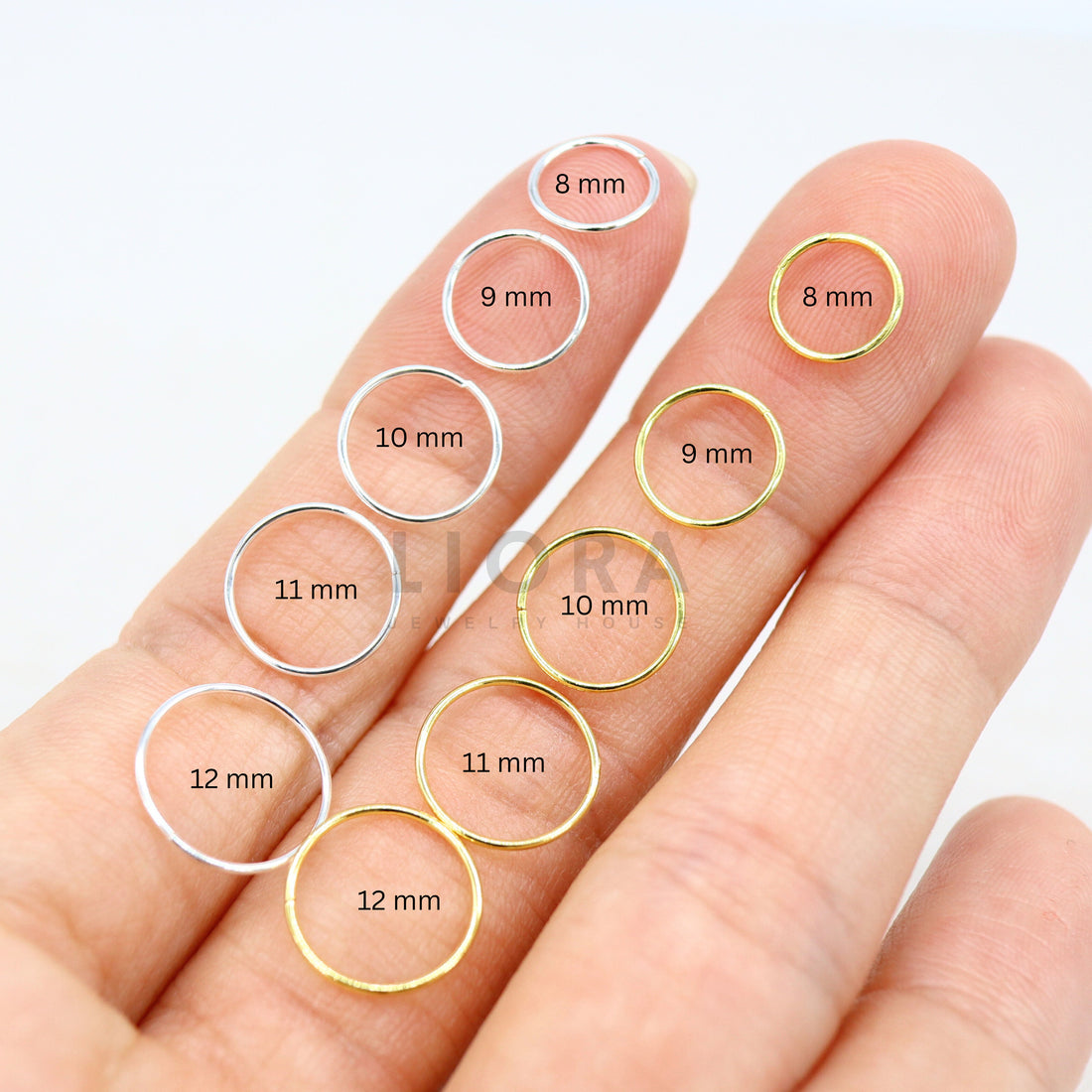 925 Sterling Silver Extra Thin Hoop Earrings, 6 mm Hoops, Sleeping Earrings, Lightweight Hoops, 18k Gold Filled Hoop Earrings, Nose Rings