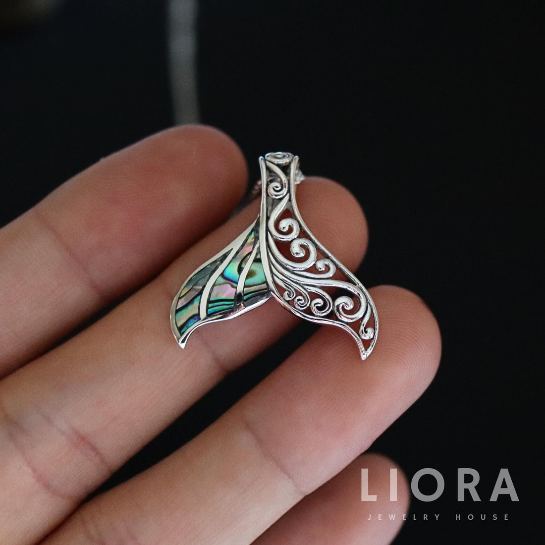 925 Sterling Silver Abalone Whale Tail Pendants, Whale Tail Necklace, Whale Pendant, Filigree Whale tail Abalone Onyx Pearl whale jewelry