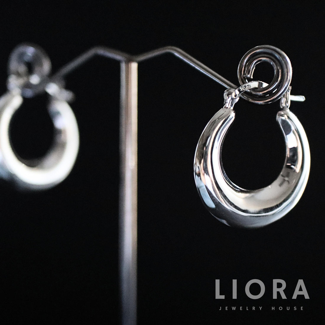 25mm Silver Bold Dome Hoop Earrings, Chunky Hoop Earrings, Silver Hoop Earrings, Thick Hoops, Large Hoops, Woman Hoop Earrings, Gift for her