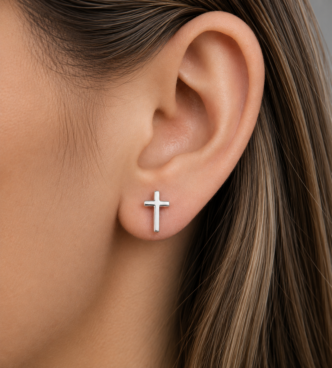 Minimalist Cross Stud Earrings