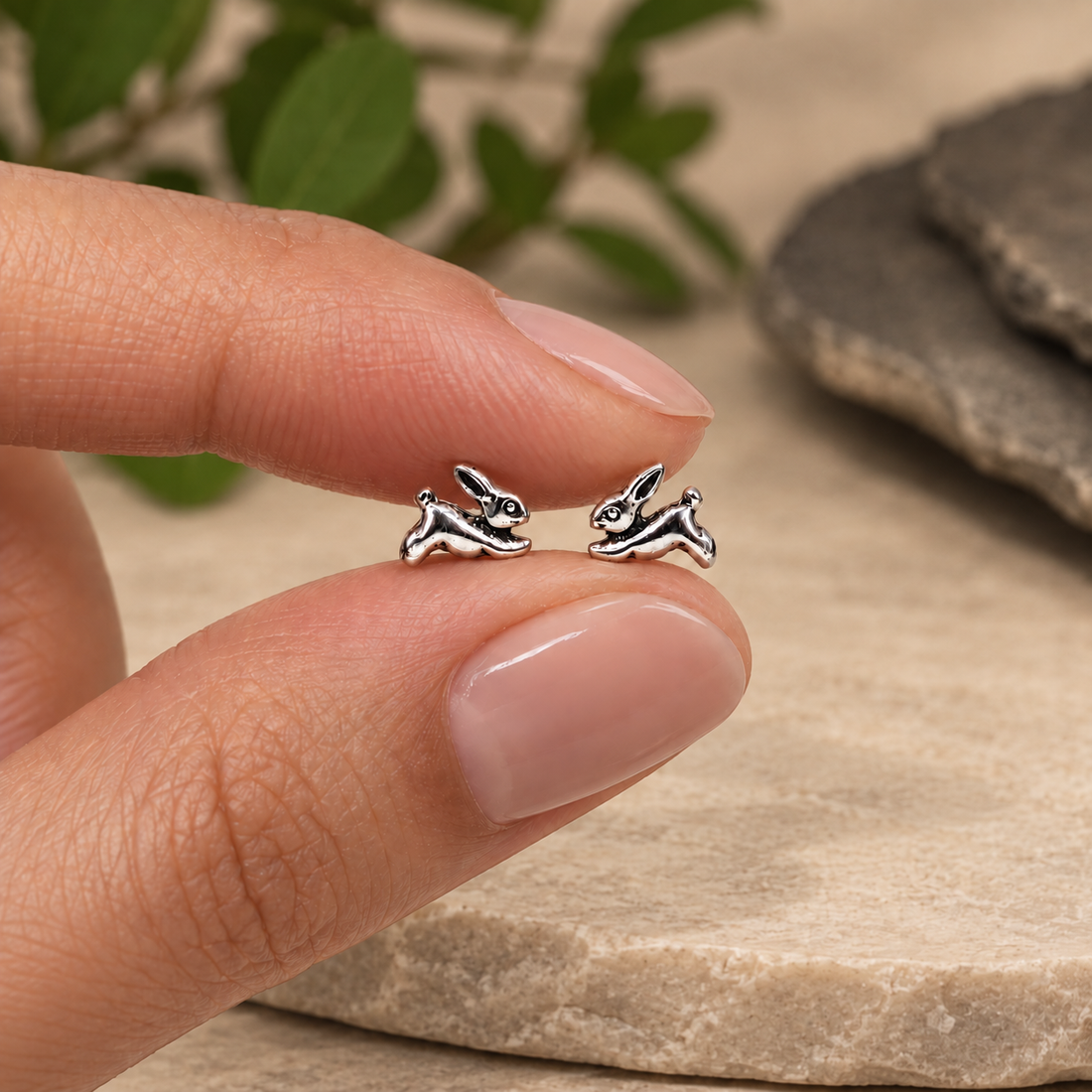 Tiny Rabbit Stud Earrings