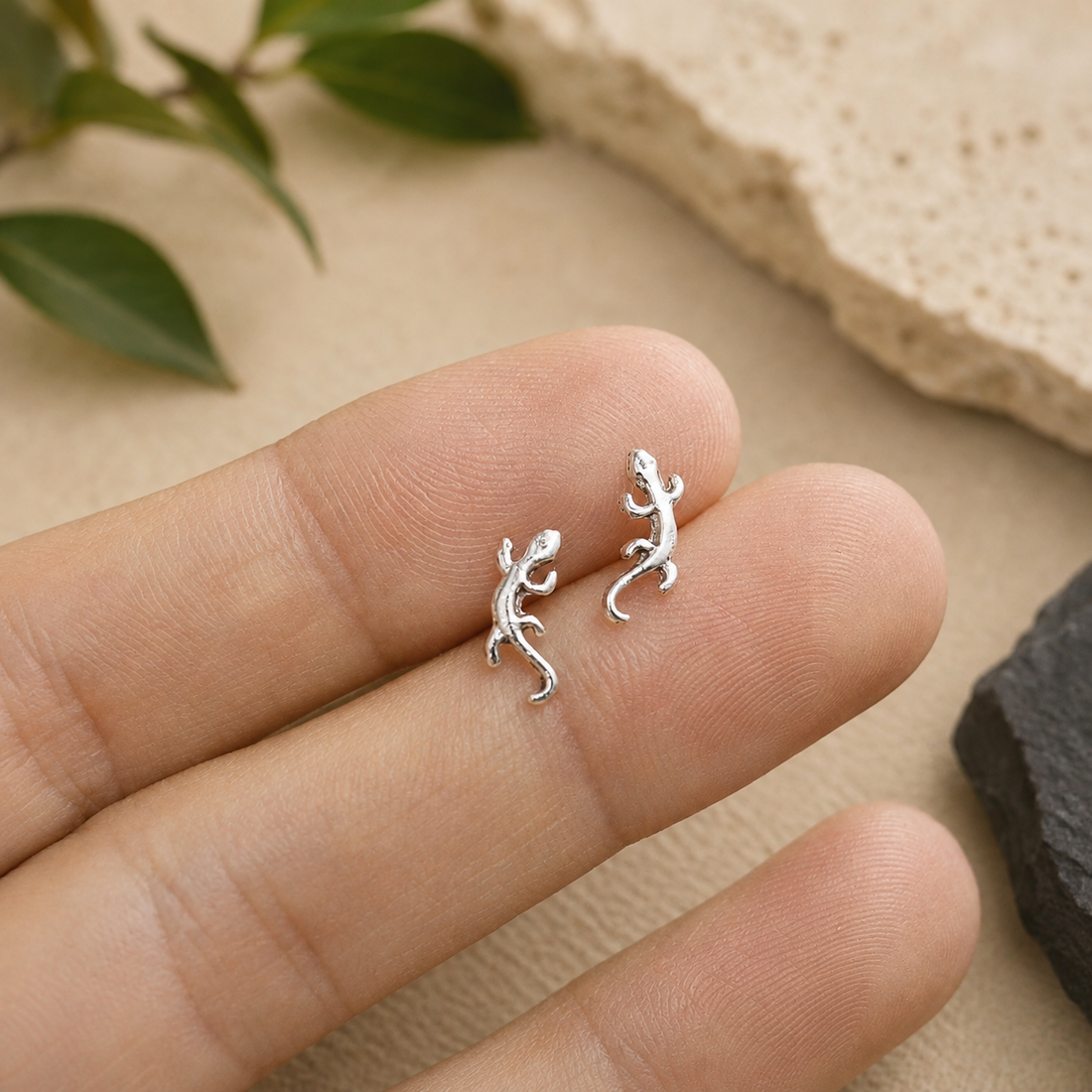 Tiny Gecko stud earrings