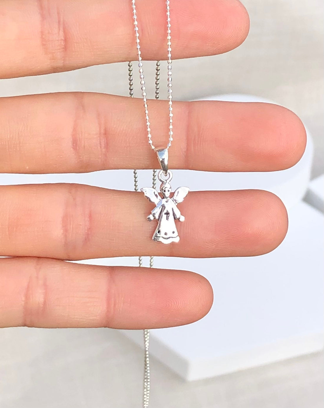 925 sterling silver angel pendant, angel necklace, silver angel pendant, small angel necklace, angel gift, kid pendant angel